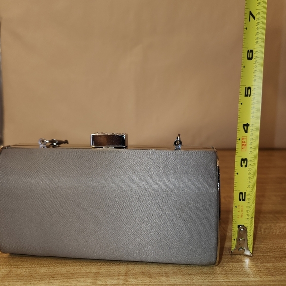 LULU TOWNSEND Silver Satin Evening Clutch/Bag - Picture 10 of 14